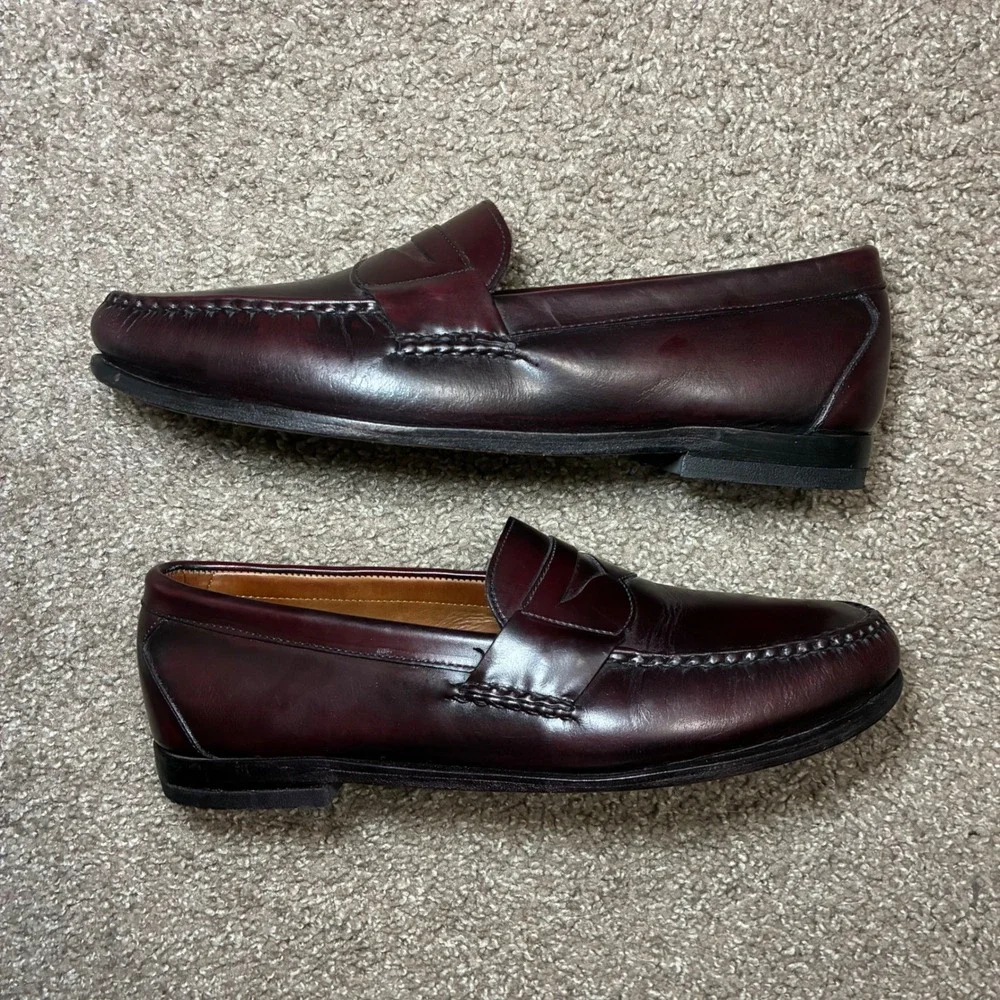 Allen Edmonds Walden Penny Loafers Men 11 Brown Leather Business Dress Made USA